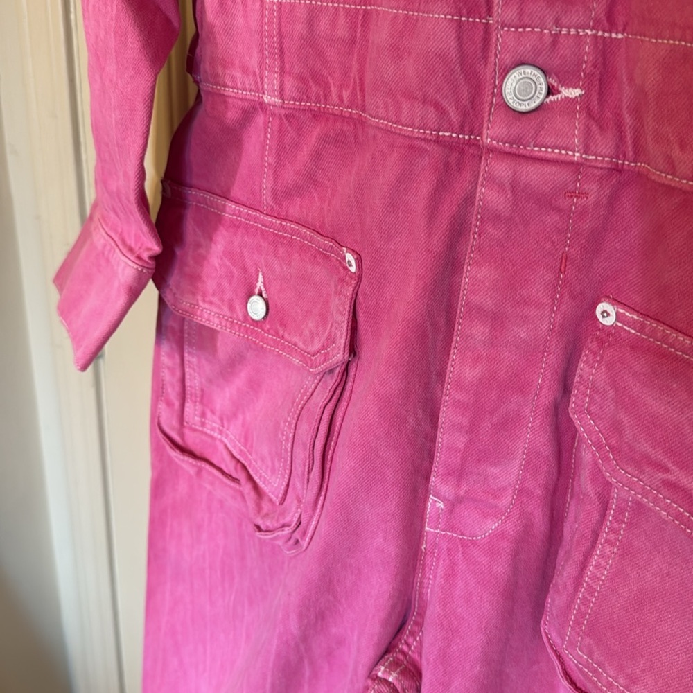 Free People Hot Pink Utility Jumpsuit - Picture 8 of 16